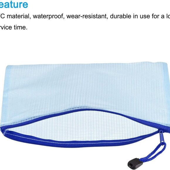 Mesh Zipper Bags, B5 Size File Document Pockets Bill Pouch Folders for Office Ho - Picture 3 of 6